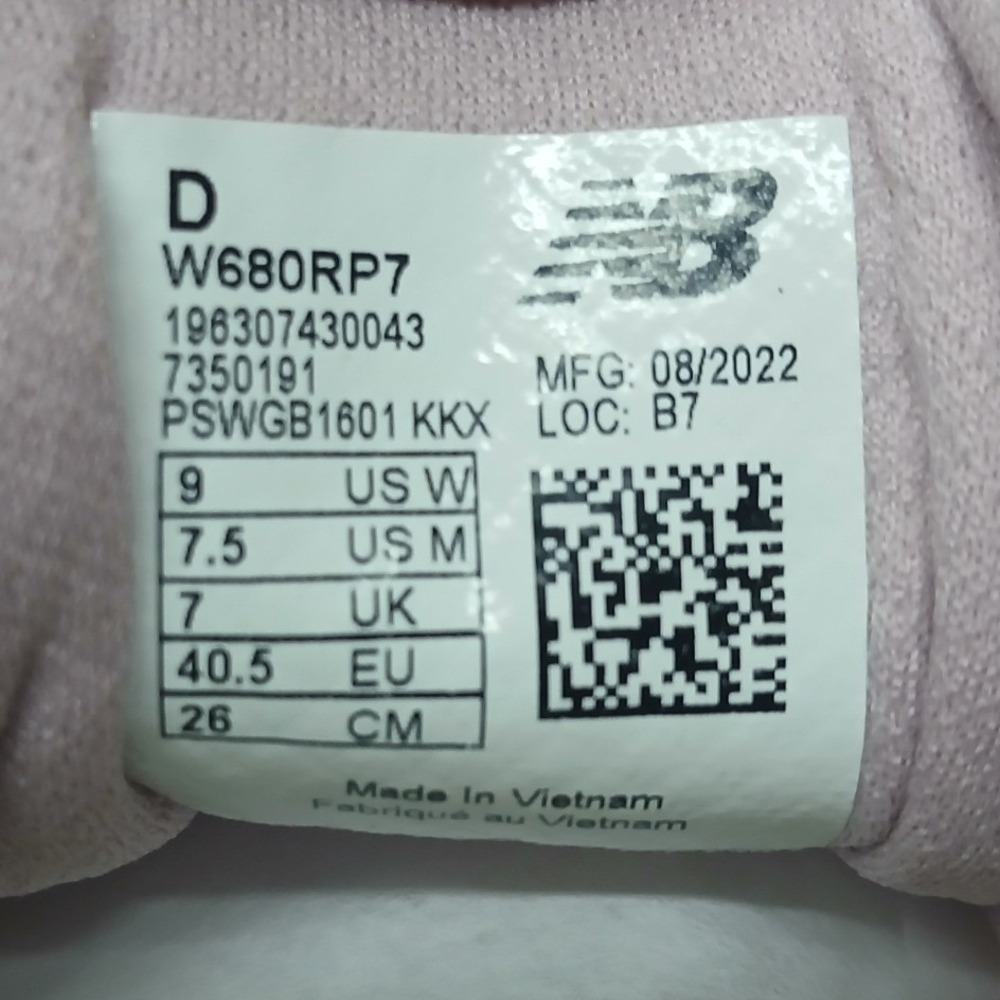 New Balance Women's Fresh Foam 680 V7 Running Shoes W680RP7 Pink White Sz 9 Wide - Picture 9 of 10